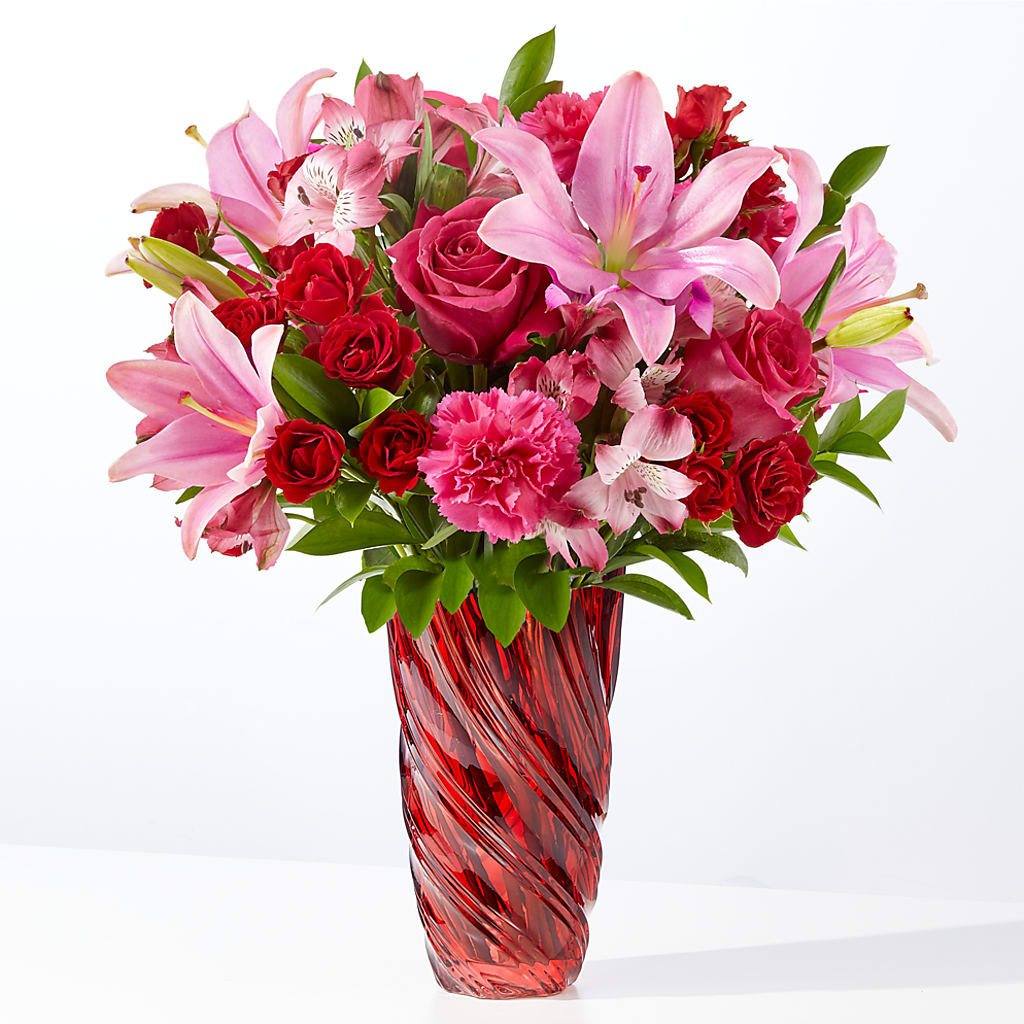 In Love Bouquet with Luxe Swirl Vase – SYLVIA'S FLORIST, Antioch CA