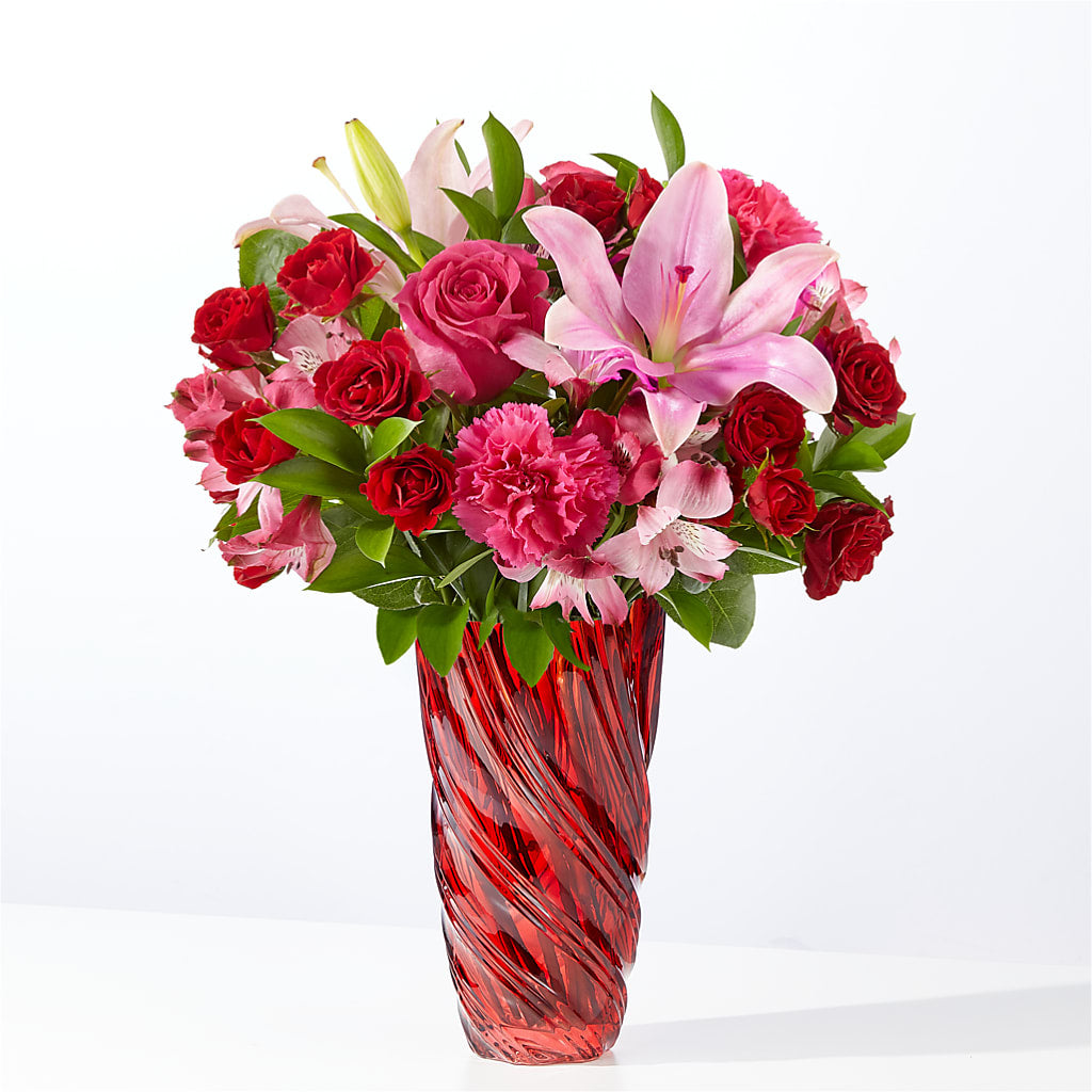 In Love Bouquet with Luxe Swirl Vase – SYLVIA'S FLORIST, Antioch CA