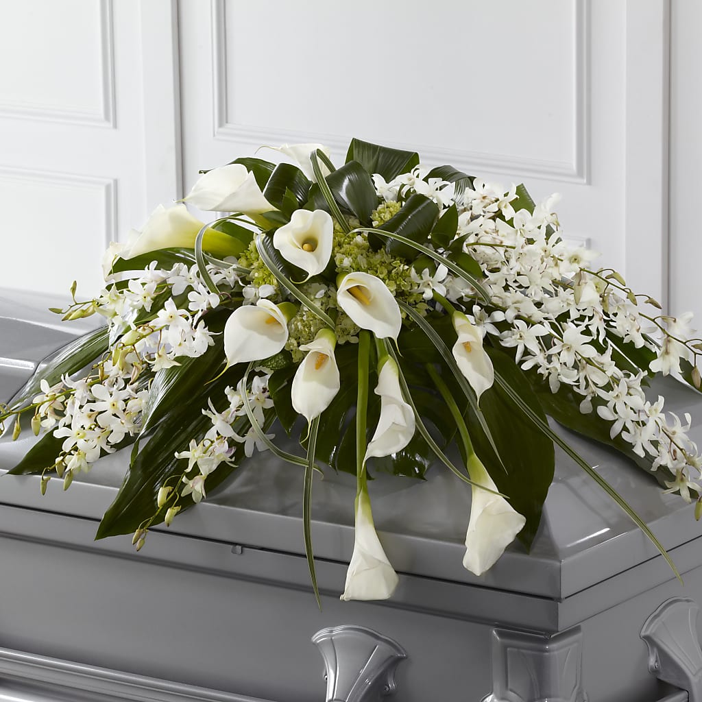 Angel Wings Casket Spray – SYLVIA'S FLORIST, Antioch CA