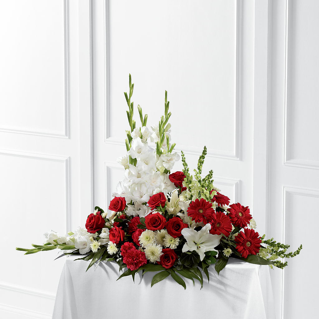 Crimson & White Arrangement – SYLVIA'S FLORIST, Antioch CA