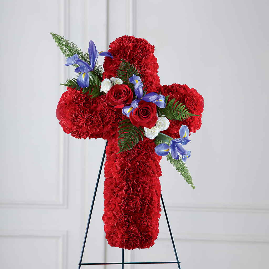 Faithful Hero Floral Cross – SYLVIA'S FLORIST, Antioch CA