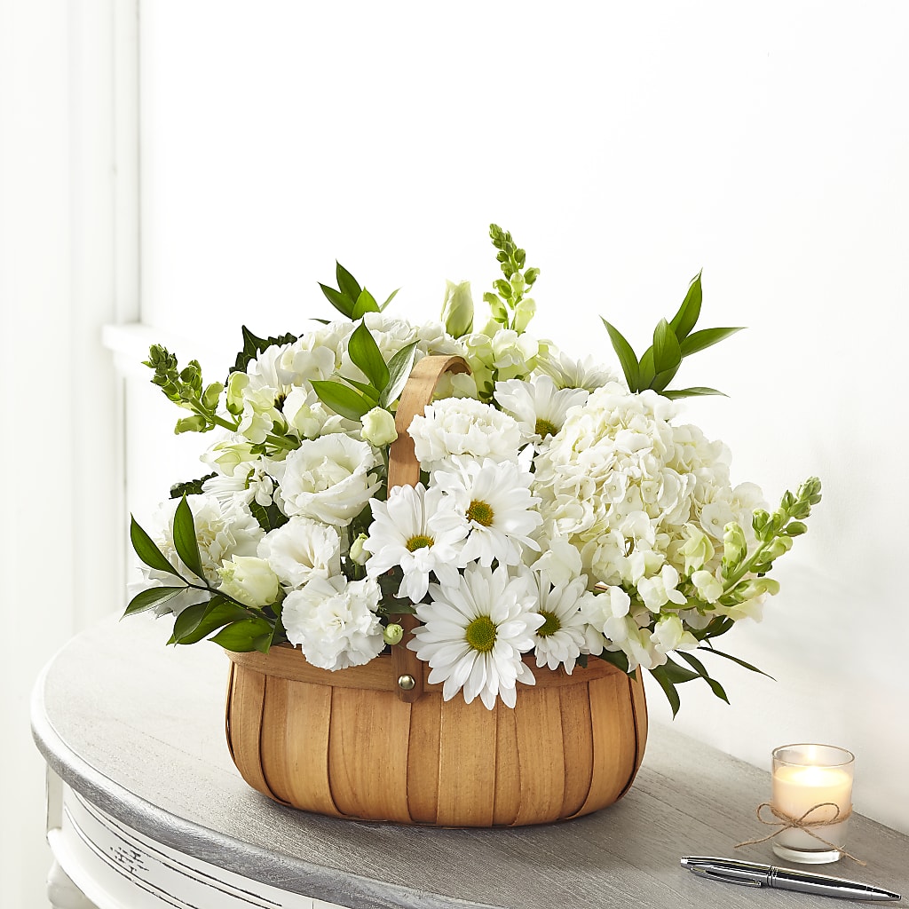 Pure Ivory Basket – SYLVIA'S FLORIST, Antioch CA