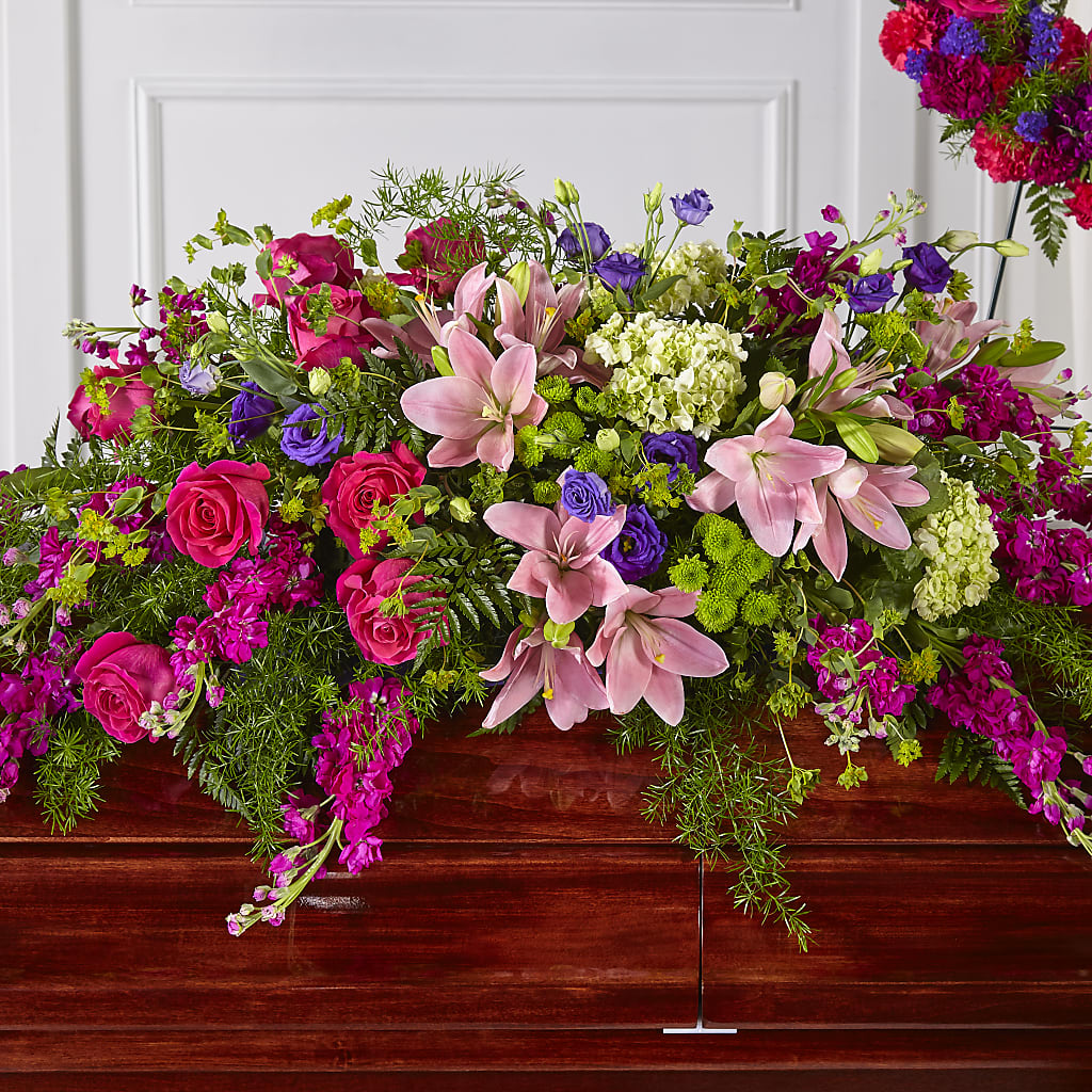 Radiant Tribute Casket Spray – SYLVIA'S FLORIST, Antioch CA