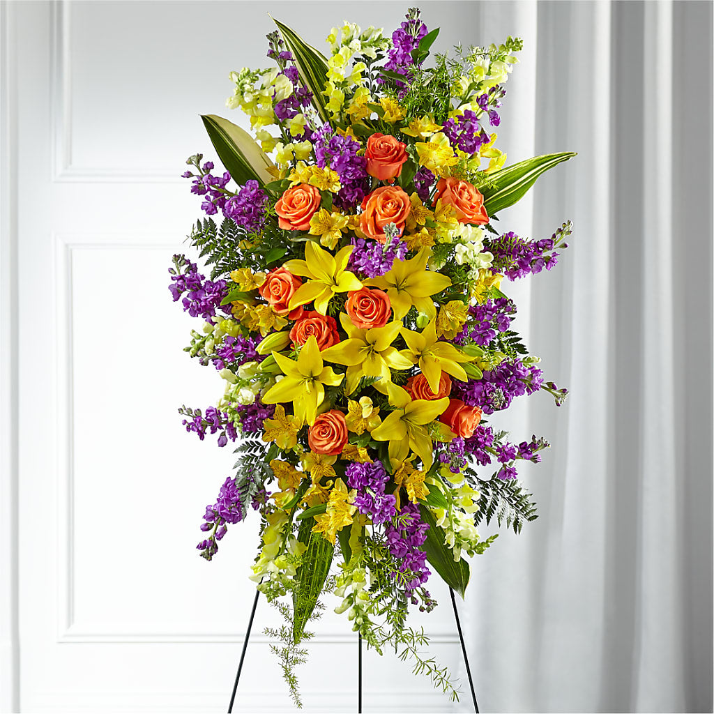 Thoughtful Prayers Standing Spray – SYLVIA'S FLORIST, Antioch CA