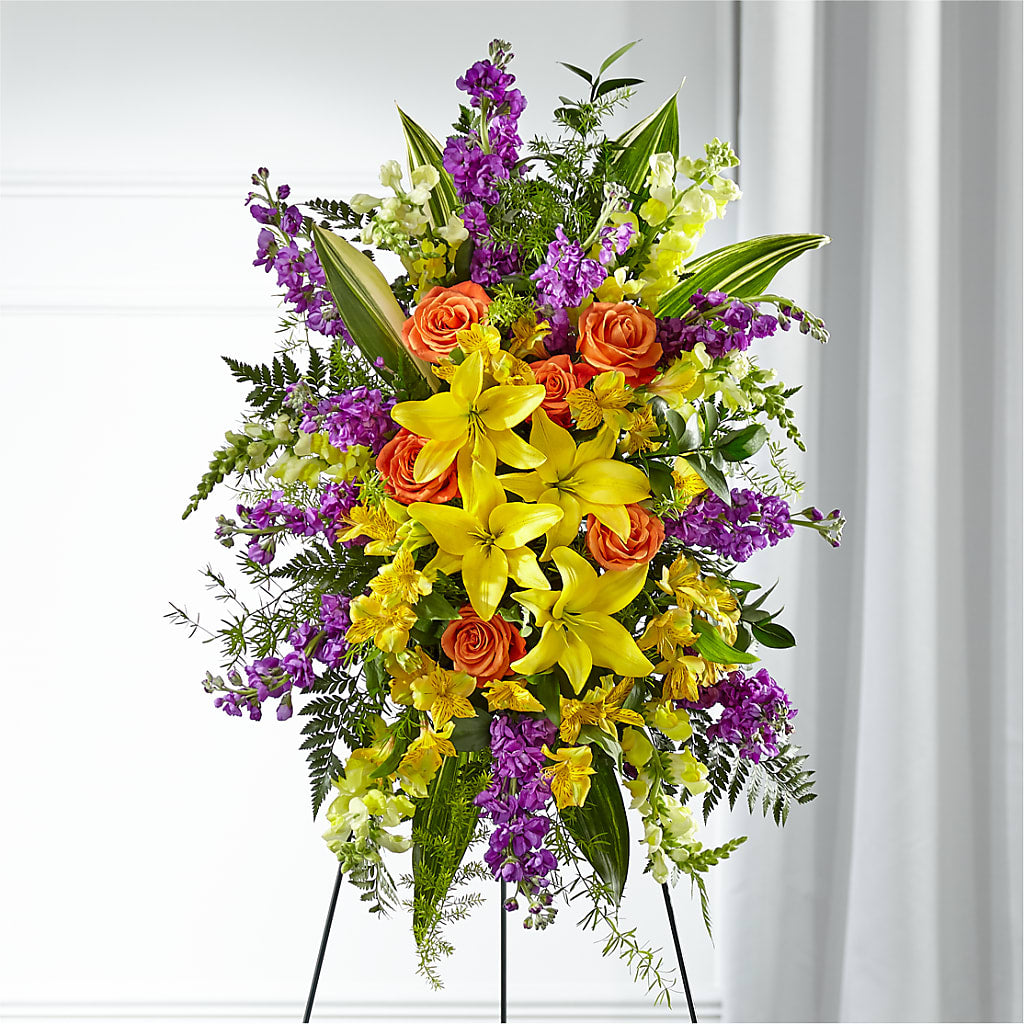 Thoughtful Prayers Standing Spray – SYLVIA'S FLORIST, Antioch CA