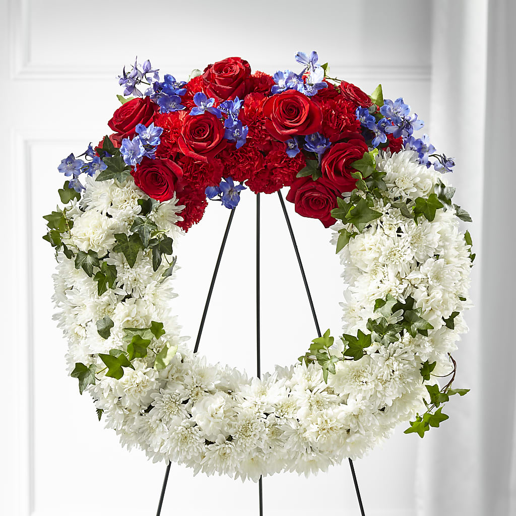 Patriotic Passion Wreath – SYLVIA'S FLORIST, Antioch CA