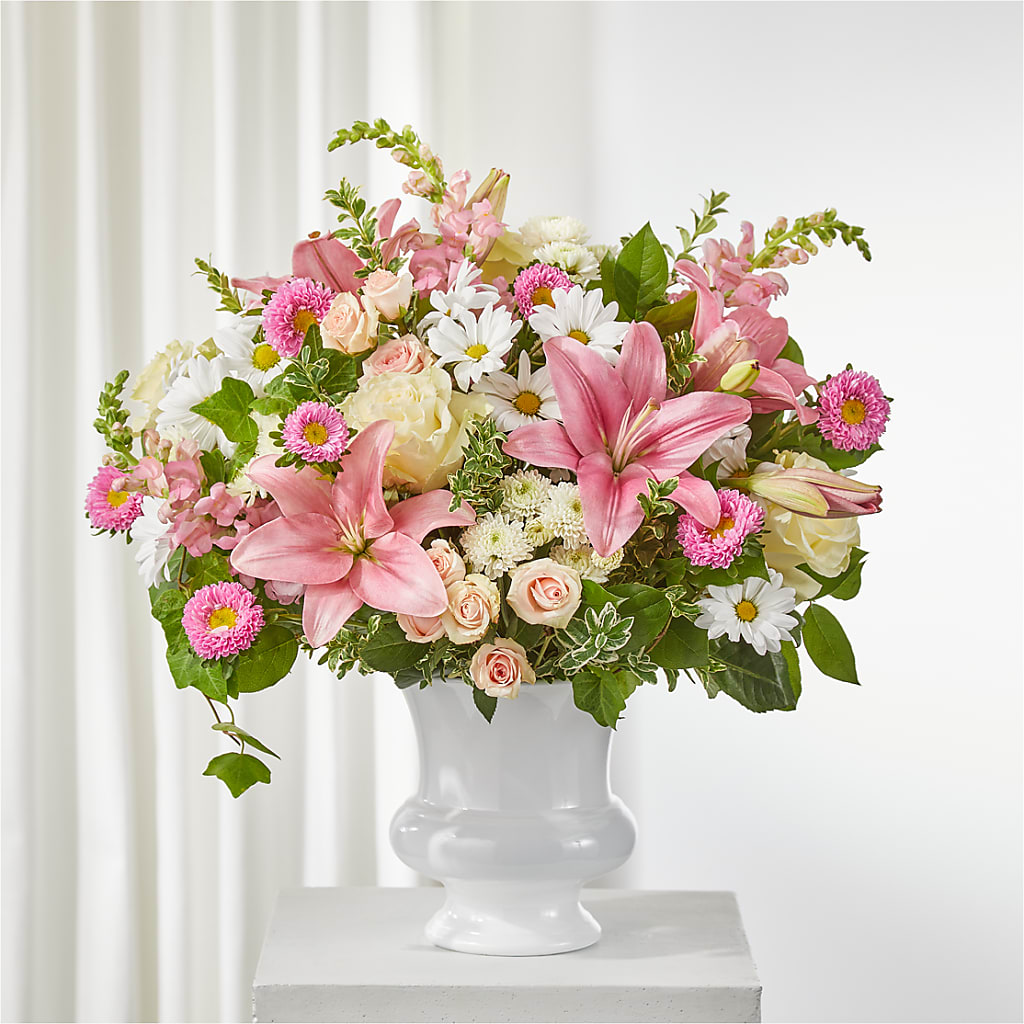 Empathetic Blooms Urn Arrangement – SYLVIA'S FLORIST, Antioch CA