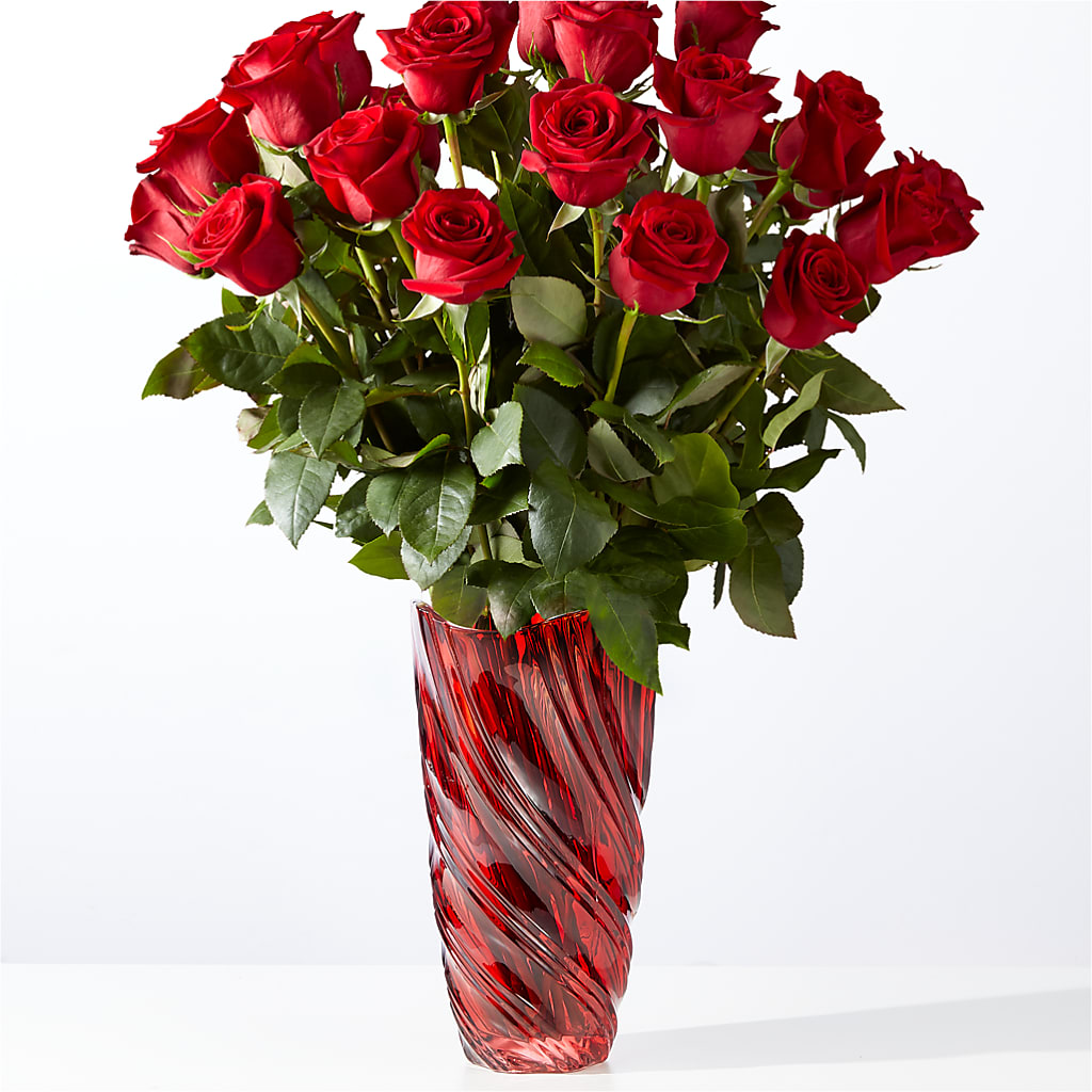 Classic Love Red Rose Bouquet with Luxe Swirl Vase – SYLVIA'S FLORIST, Antioch CA