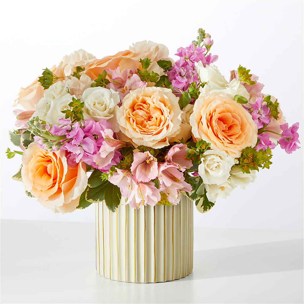 Paradise Bouquet with Ivory Vase – SYLVIA'S FLORIST, Antioch CA