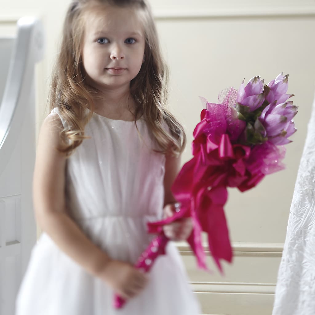 Sparkle Pink Flower Girl Bouquet – SYLVIA'S FLORIST, Antioch CA