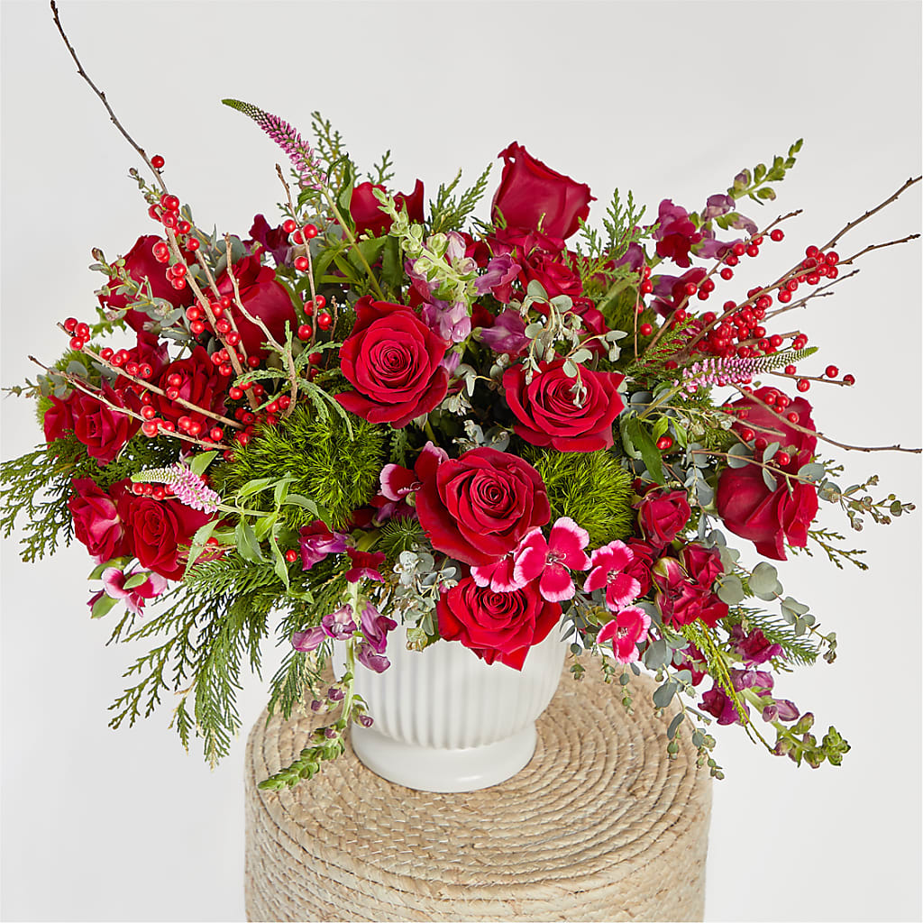 Big Red Bow Bouquet – SYLVIA'S FLORIST, Antioch CA