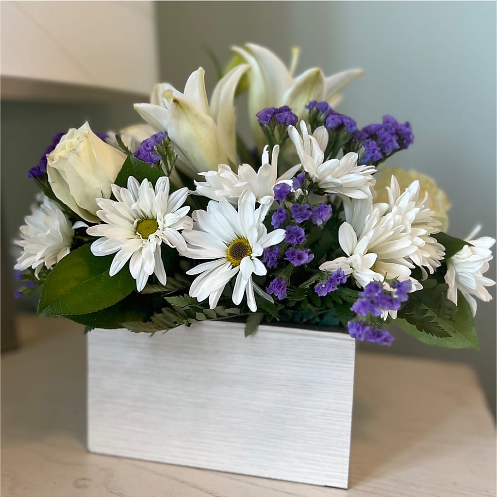 Beyond Blue Box Bouquet – SYLVIA'S FLORIST, Antioch CA