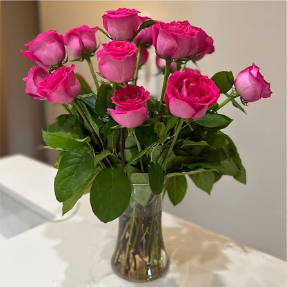 Long Stem Pink Rose Bouquet – SYLVIA'S FLORIST, Antioch CA