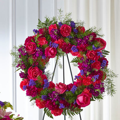 Calming Colors Wreath – SYLVIA'S FLORIST, Antioch CA