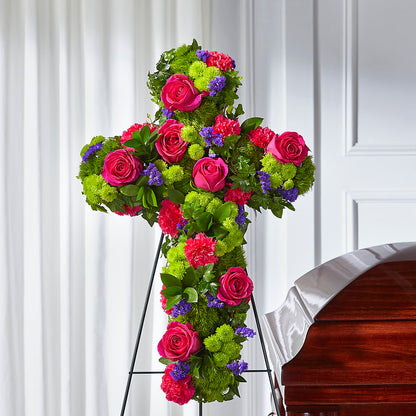 Tribute Rose Floral Cross – SYLVIA'S FLORIST, Antioch CA