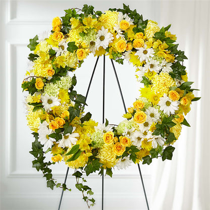 Golden Remembrance Wreath – SYLVIA'S FLORIST, Antioch CA
