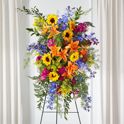 Sunlit Memories Standing Spray (Standard) – SYLVIA'S FLORIST, Antioch CA
