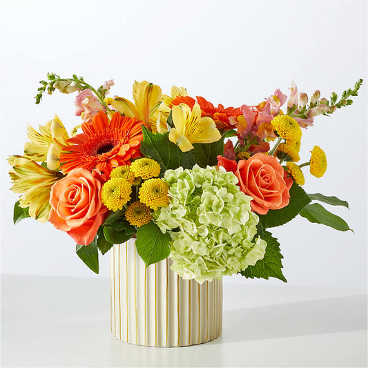 Autumn Sunshine Bouquet with Ivory Vase – SYLVIA'S FLORIST, Antioch CA