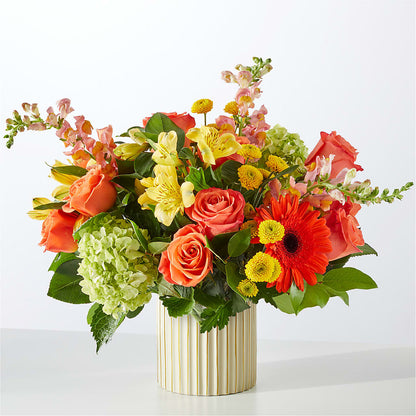 Autumn Sunshine Bouquet with Ivory Vase – SYLVIA'S FLORIST, Antioch CA