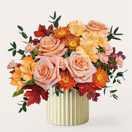 Spiced Latte Bouquet with Ivory Vase – SYLVIA'S FLORIST, Antioch CA