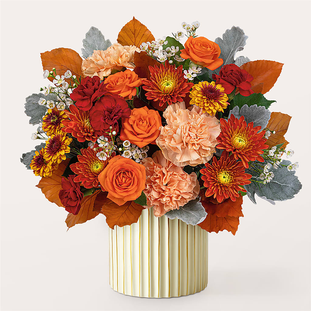 Merlot Bouquet with Ivory Vase – SYLVIA'S FLORIST, Antioch CA