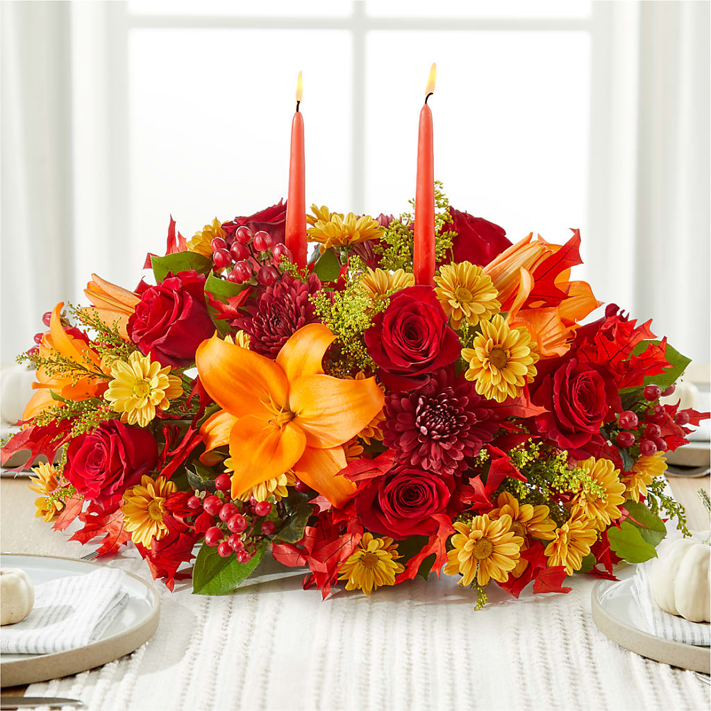 Autumn's Embrace Centerpiece – SYLVIA'S FLORIST, Antioch CA