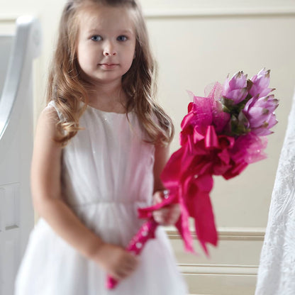 Sparkle Pink Flower Girl Bouquet – SYLVIA'S FLORIST, Antioch CA