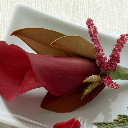 Red Calla Boutonniere – SYLVIA'S FLORIST, Antioch CA