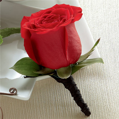 Red Rose Boutonniere – SYLVIA'S FLORIST, Antioch CA