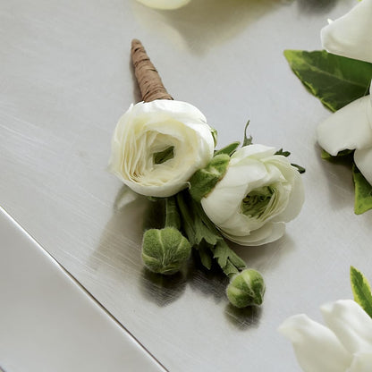 White Ranunculus Boutonniere – SYLVIA'S FLORIST, Antioch CA